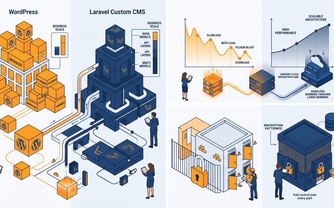 Arsitektur Web Skala Bisnis: Custom CMS (Laravel) vs WordPress, Mana yang Terbaik?