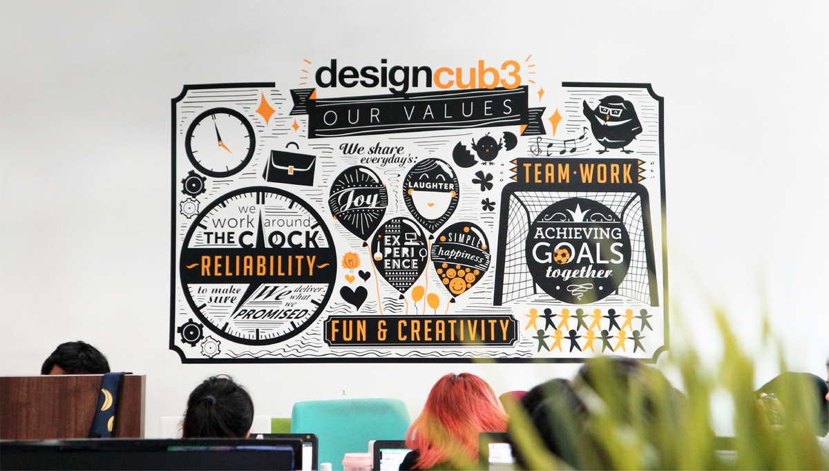 Suasana kantor DesignCub3 Creative Agency Jakarta